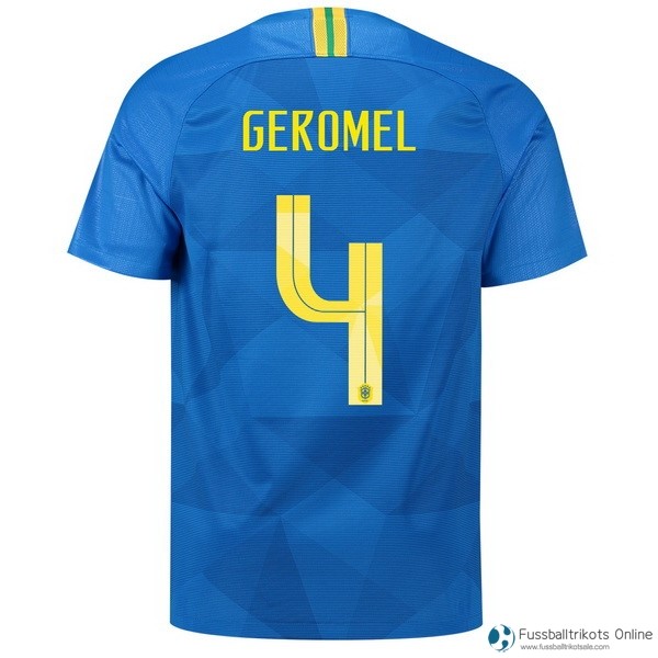 Brasilien Trikot Auswarts Geromel 2018 Blau Fussballtrikots Günstig